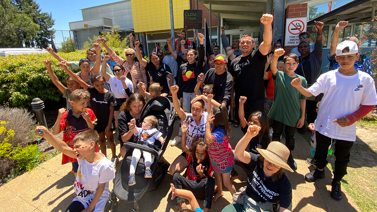 A Banksia Hill protest in December 2021 calling for reforms to the system. Photo by Giovanni Torre.