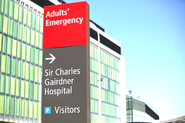 The 16-year-old boy is in a critical condition in Sir Charles Gairdner Hospital. (ABC News: James Carmody)