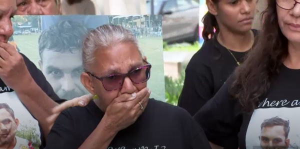 Joanne Rivers speaking outside court on the disappearance of her son Jeremiah. (Source: ABC News)