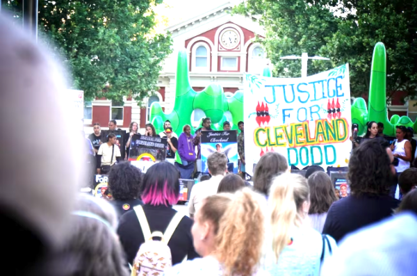 Rally-goers demanded justice for the 16-year-old, who died after self-harming in Unit 18. (ABC News: Briana Shepherd)