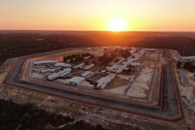 The unit inside adult maximum security Casuarina Prison was modified in 2022 to house a small group of young people. (ABC News: Mitchell Edgar)
