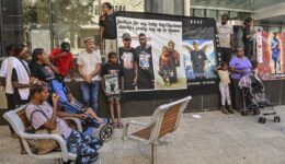 GEN Coroners Court. Cleveland Dodd inquest. Supporters outside court.