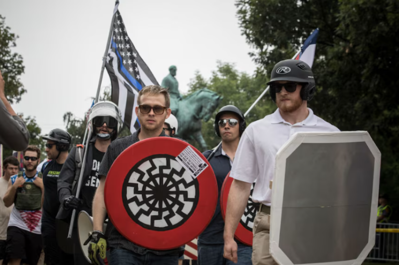 unite-the-right-rally Unite the Right was a gathering of far-right factions who rallied in the US city of Charlottesville in August 2017 to protest the removal of a statue of an American Confederate general. (Evelyn Hockstein/For The Washington Post: Getty Images)
