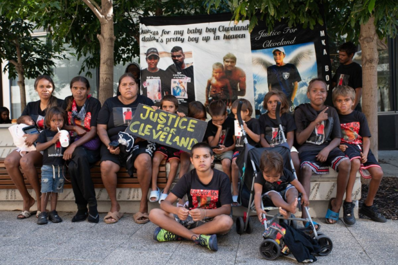 Relatives and supporters of Cleveland Dodd outside court on Monday. Image: Ronan O'Connell.